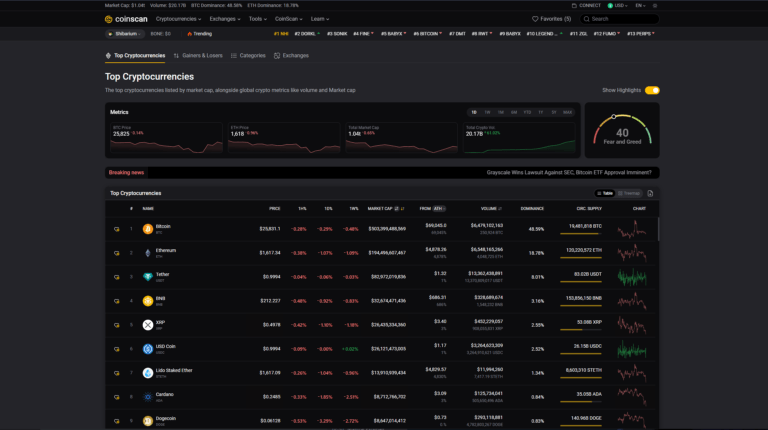 A Comparative Analysis- Coinmarketcap vs. Coinscan for Crypto Data