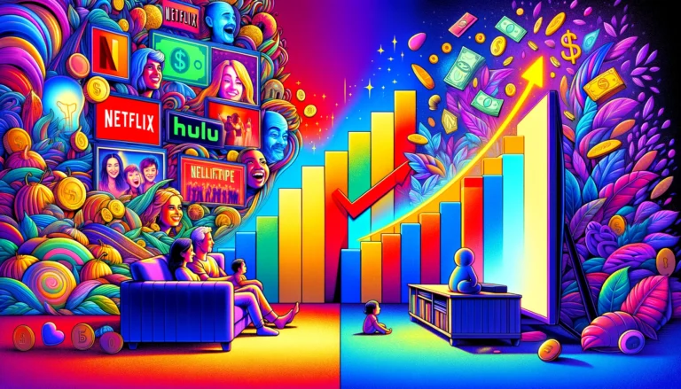 A visual representation of the streaming dilemma: the joy of unlimited entertainment on one side and the looming pressure of increasing costs on the other, echoing the concerns highlighted in the Deloitte survey.