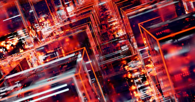 Abstract digital network representing blockchain investment activity