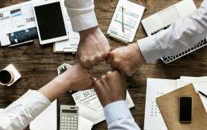 Teamwork, cooperation, brainstorming, and business