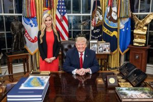 Donald Trump with Katie Zacharia in the Oval Office