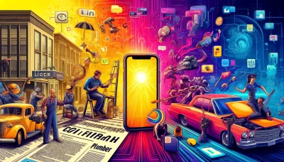 Uber From Yellow Pages to Smartphones The transformative journey of the gig economy, highlighting the seamless transition from traditional freelance work to the digital age's boundless opportunities.